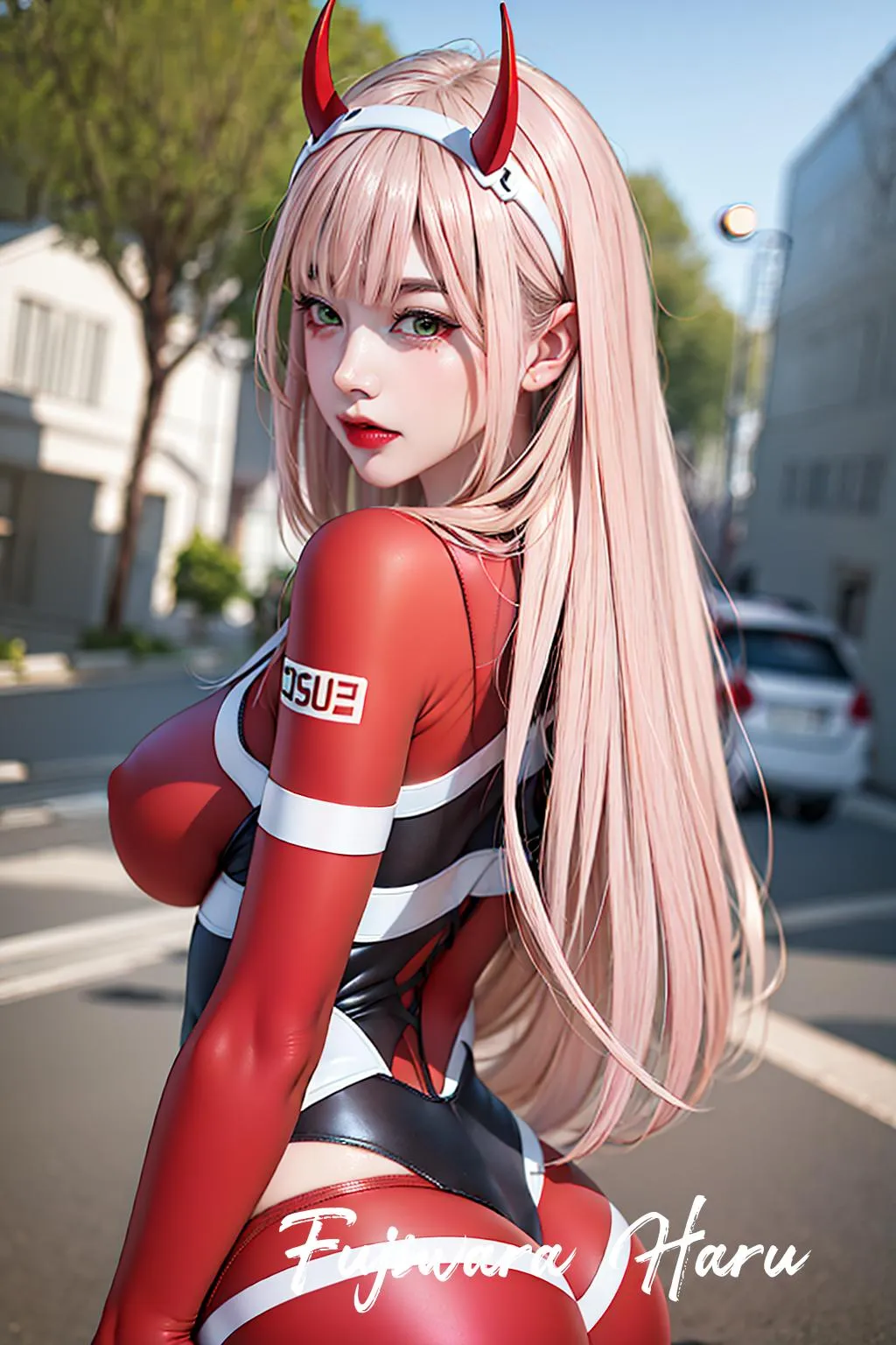 Zero Two / DARLING in the FRANXX-Fujiwara Haru AI Art-Otaku Dojo