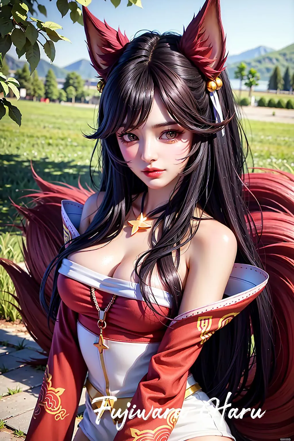 Ahri / League of Legends-Fujiwara Haru AI Art-Otaku Dojo